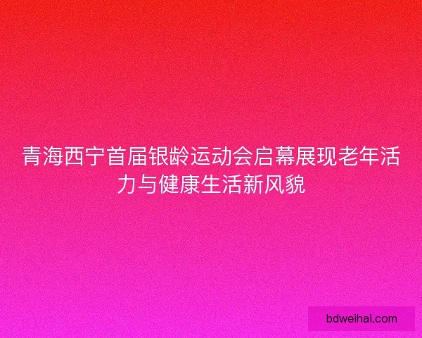 青海西宁首届银龄运动会启幕展现老年活力与健康生活新风貌