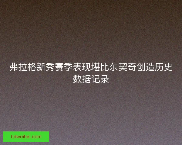 弗拉格新秀赛季表现堪比东契奇创造历史数据记录 弗拉格新秀赛季表现堪比东契奇创造历史数据记录