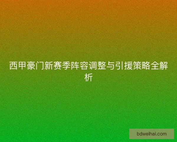 西甲豪门新赛季阵容调整与引援策略全解析